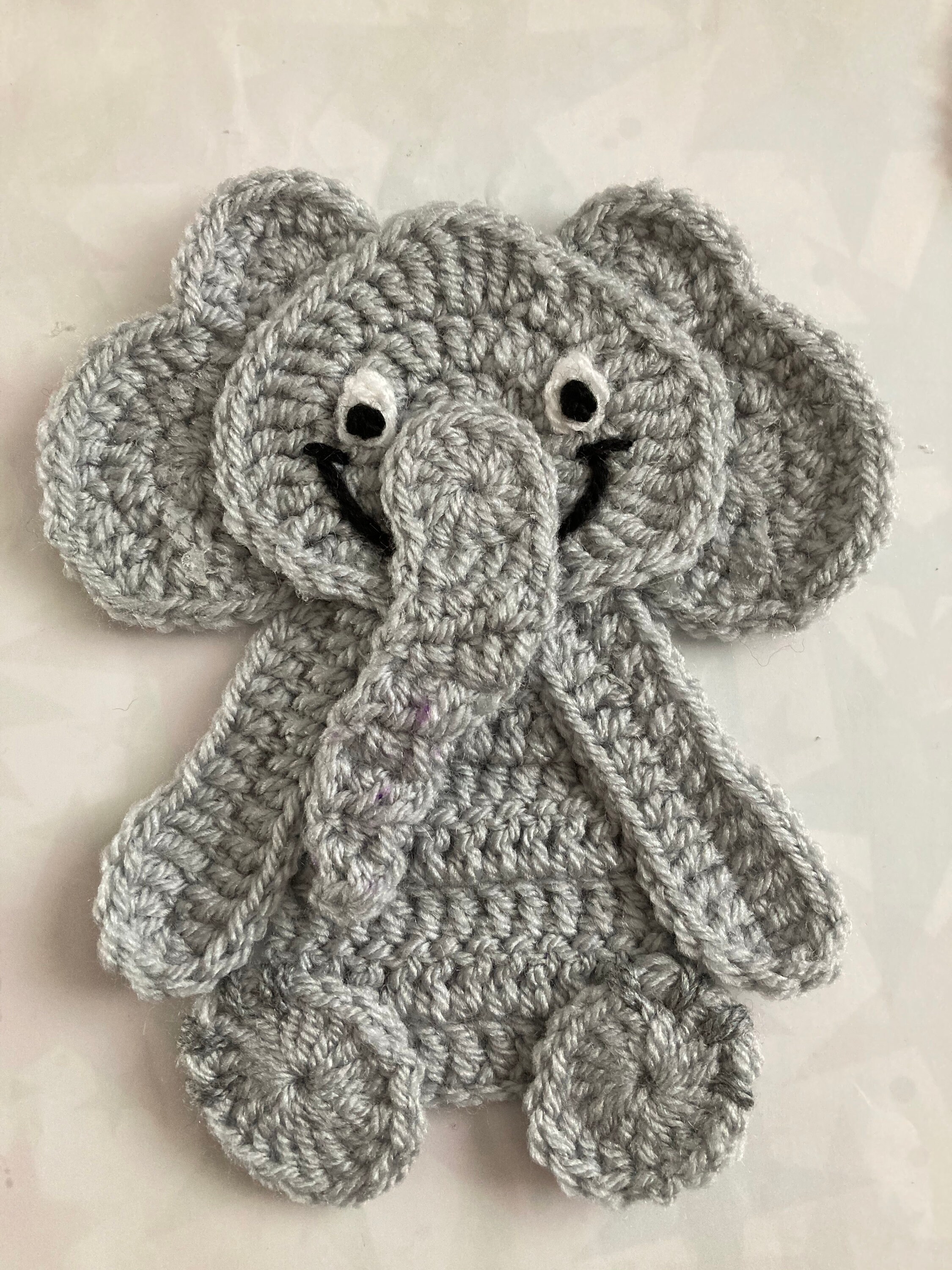 Baby Elephant Crochet Applique Pattern | Etsy UK