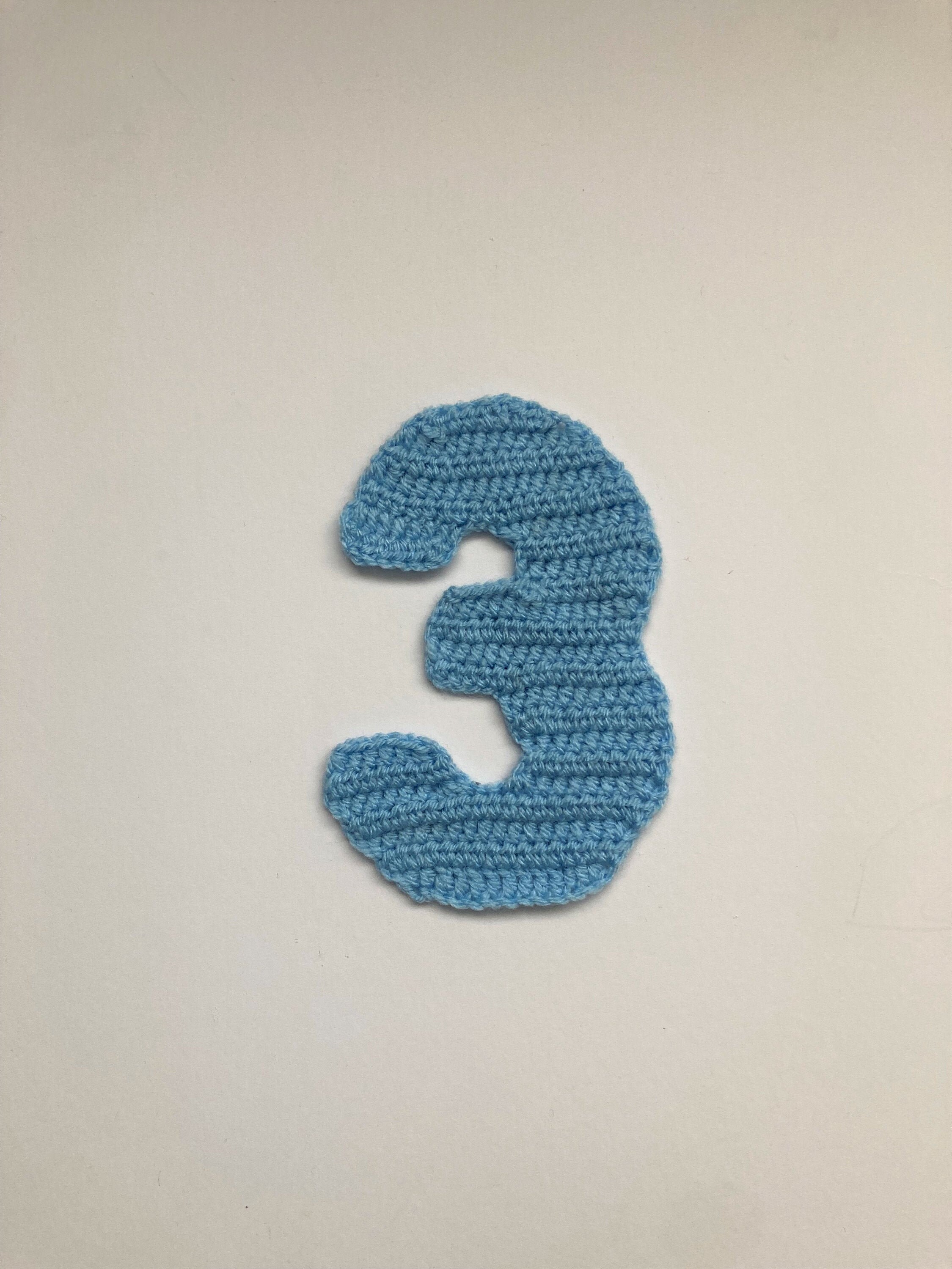 Large Number 3 Crochet Applique Pattern Instant Pdf Download Etsy UK