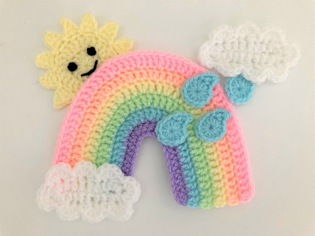 Rainbow Crochet Applique Pattern Instant Pdf Download Etsy
