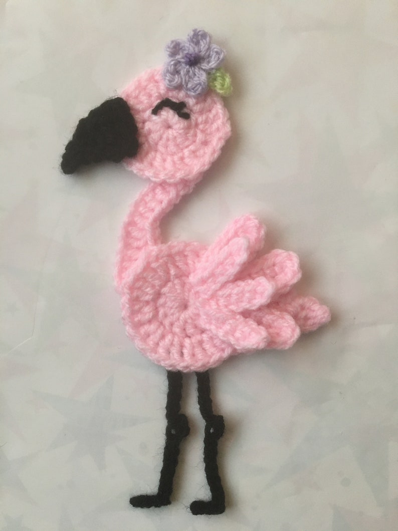 Crochet Pattern Flamingo Applique instant pdf download image 2