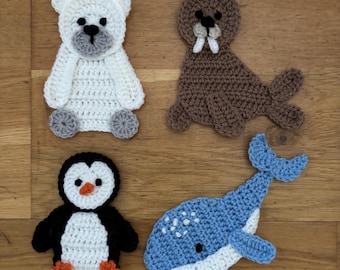 Arctic friends crochet Applique Pattern pack