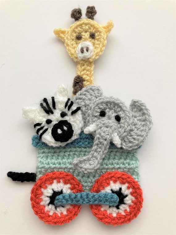Animal Train Crochet Applique Pattern Instant Pdf Download - Etsy