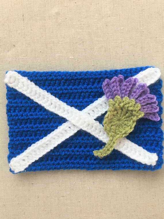 Crochet Pattern - Scotland Flag with Thistle - instant pdf download