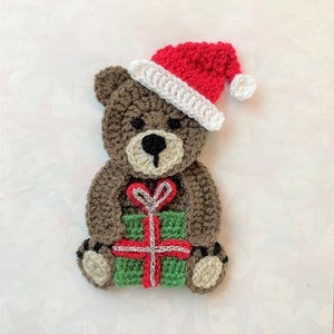 Christmas Bear Crochet Applique Pattern Instant Download