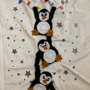 Crochet Fairy Light Penguin Applique Pattern instant pdf download image 5