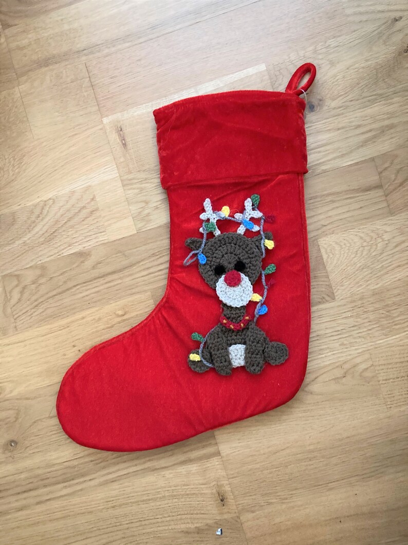 Fairy Light Rudolph Virkmönster för applikationer Direktnedladdning i PDF-format bild 2