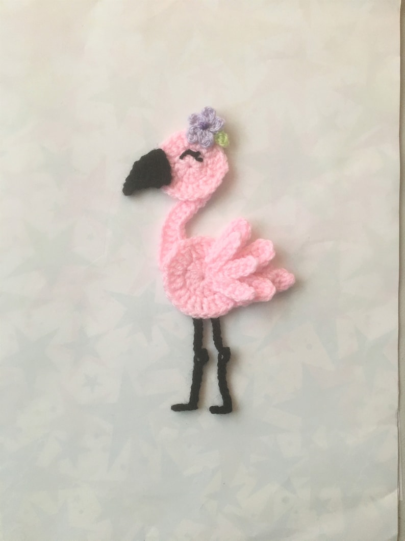 Crochet Pattern Flamingo Applique instant pdf download image 1