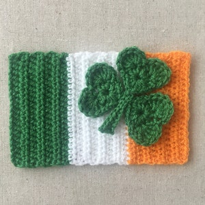 Crochet Pattern - Ireland Flag with Shamrock - instant pdf download