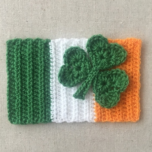 Crochet Pattern - Ireland Flag with Shamrock - instant pdf download