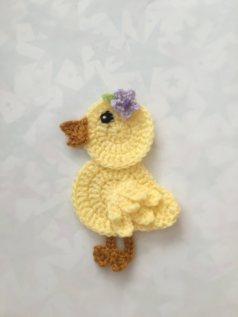 Crochet Pattern Duck Applique Pattern instant pdf download image 1