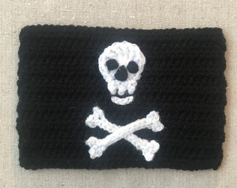 Crochet Pattern - Jolly Roger Pirate Flag Applique - instant pdf download