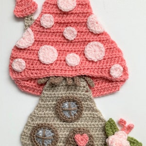 Toadstool Fairy House Crochet Applique Pattern Instant Pdf Download - Etsy