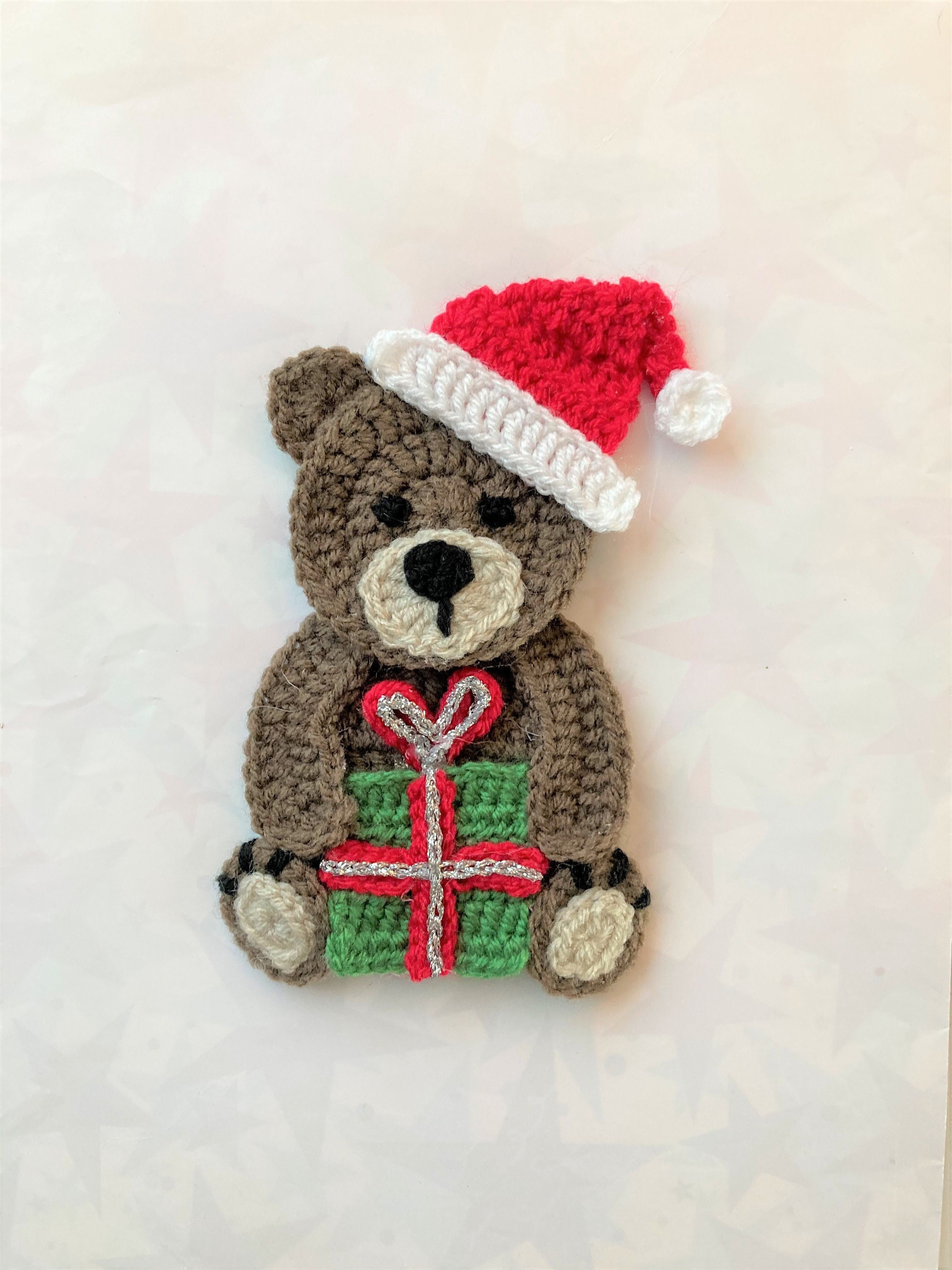 Haut De Quilt (couvre-lit) Appliqué Pretty Christmas Bear - Pièce Unique Handmade, Non Finie, Neuve