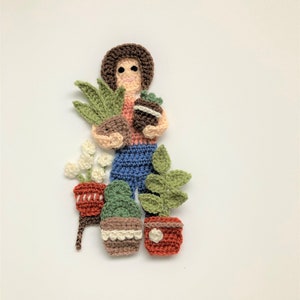 Crazy Plant Lady Crochet Applique Pattern Instant Pdf Download