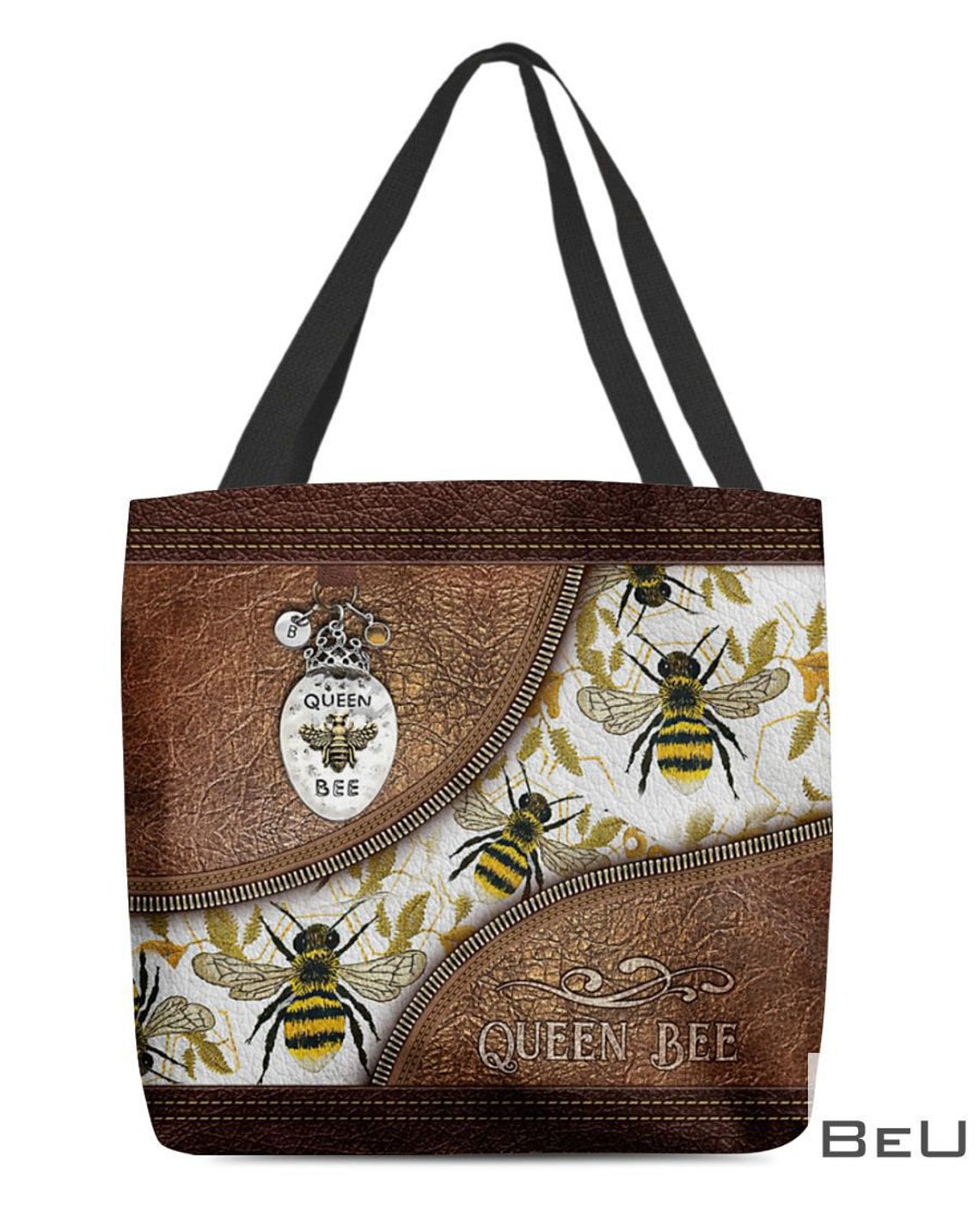 Queen Bee Leather Pattern Tote Bag All Over Print Etsy