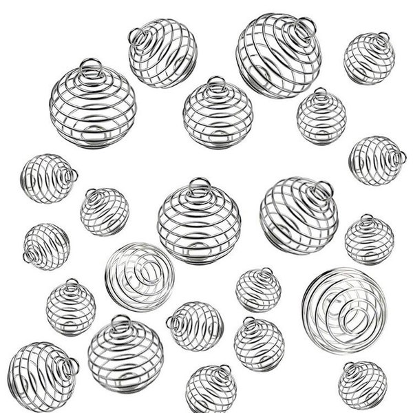 spiral bead cages pendants