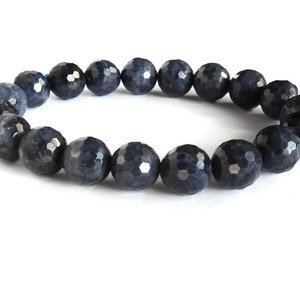 Aaa Echte Iolith Mala Perlen Armband Wasser Blau Saphir Mala Etsy