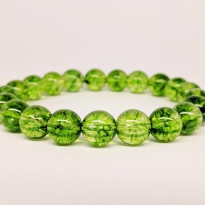 Natural Peridot Bracelet, Chrysolite Bracelet, Natural Gemstone Bracelet, Unisex Women Men Beaded Bracelet, August Birthstone, Gift for Her