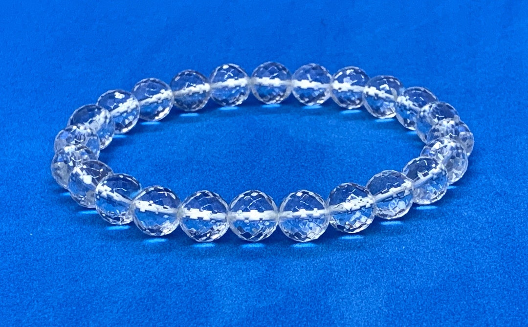 Raw Rock Crystal Quartz Master Healing Stone Bracelet, Clear Quartz