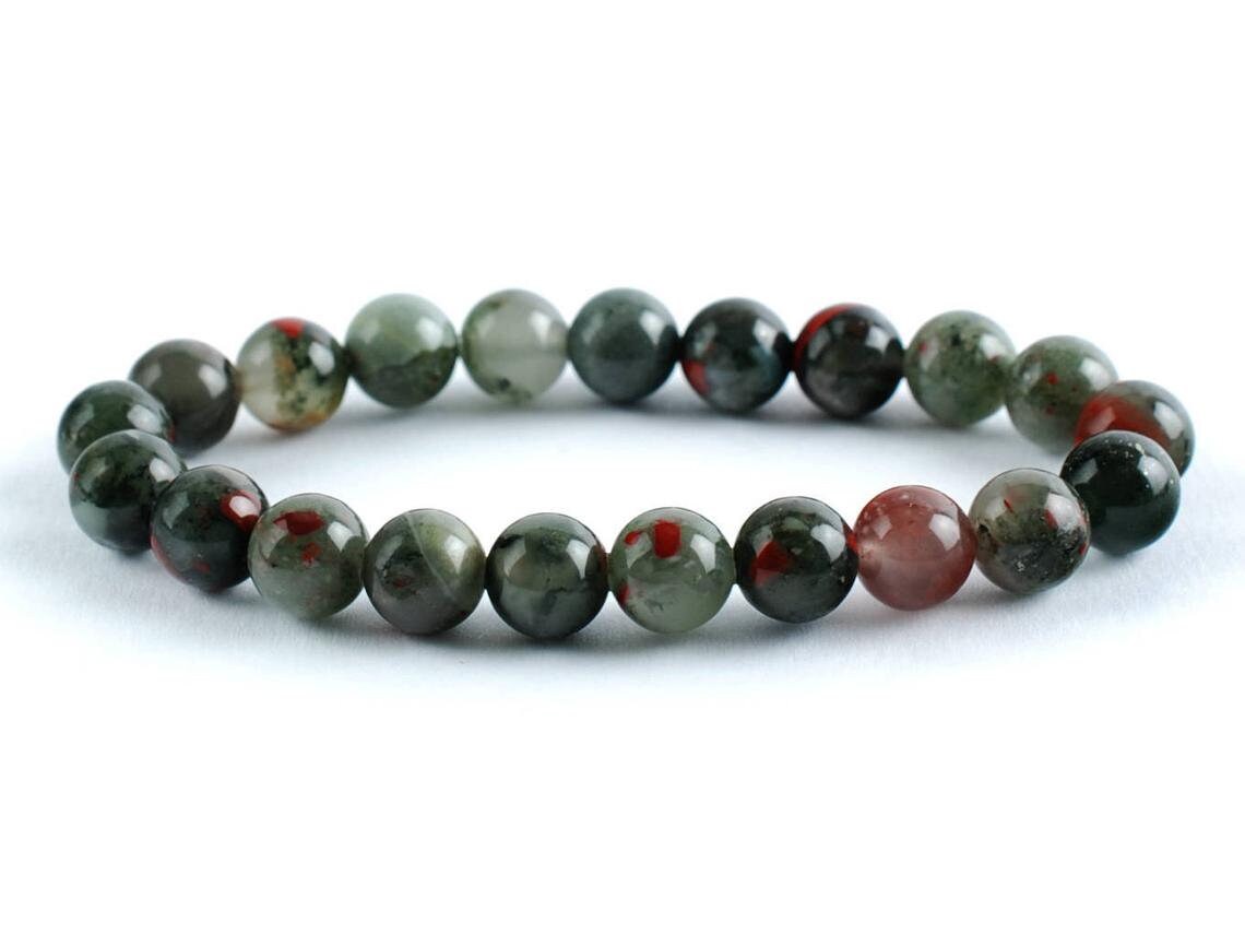 10mm Bloodstone Bracelet Dragon Bloodstone Bracelet Bloodstone Jewelry Men Bracelet Women Bracelet Healing Bracelet Yoga Bracelet