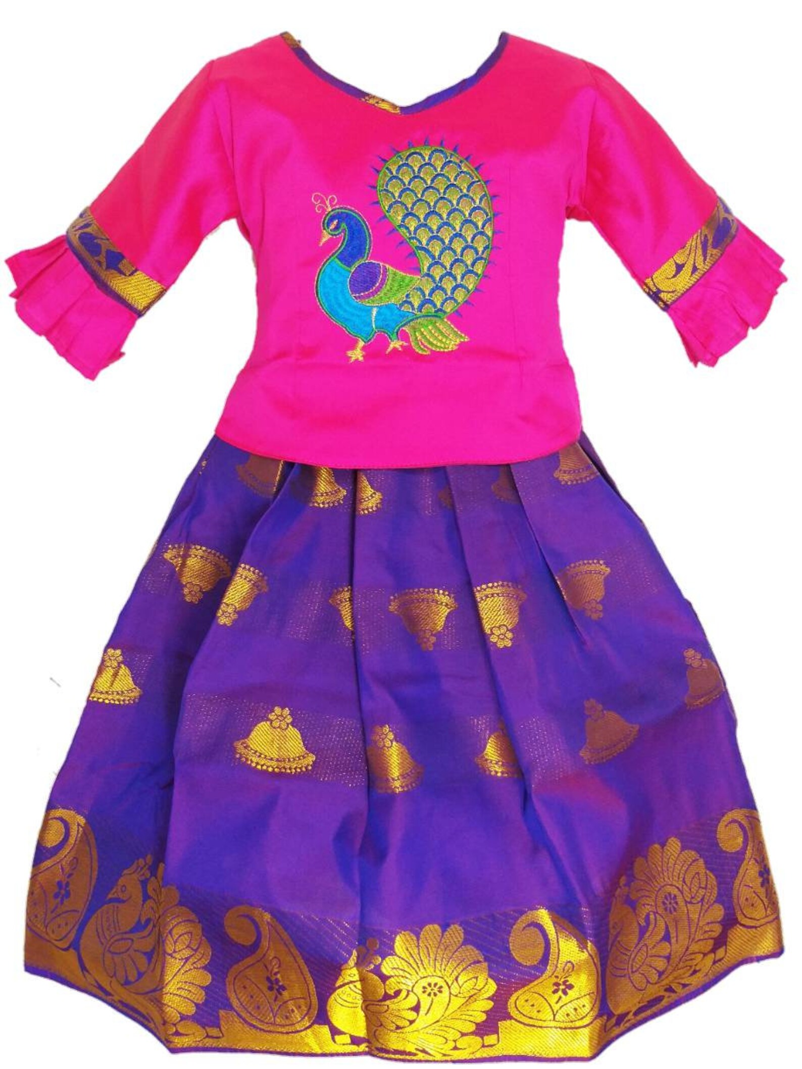Pattu pavadai for new born babies traditional wear kids girls Etsy