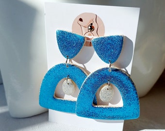 Polymer clay Earrings, Handmade Jewelry, Lightweight, Unique Modern Earrings, Boho Clay Earrings, Lightweight Jewelry, Geometric Gift