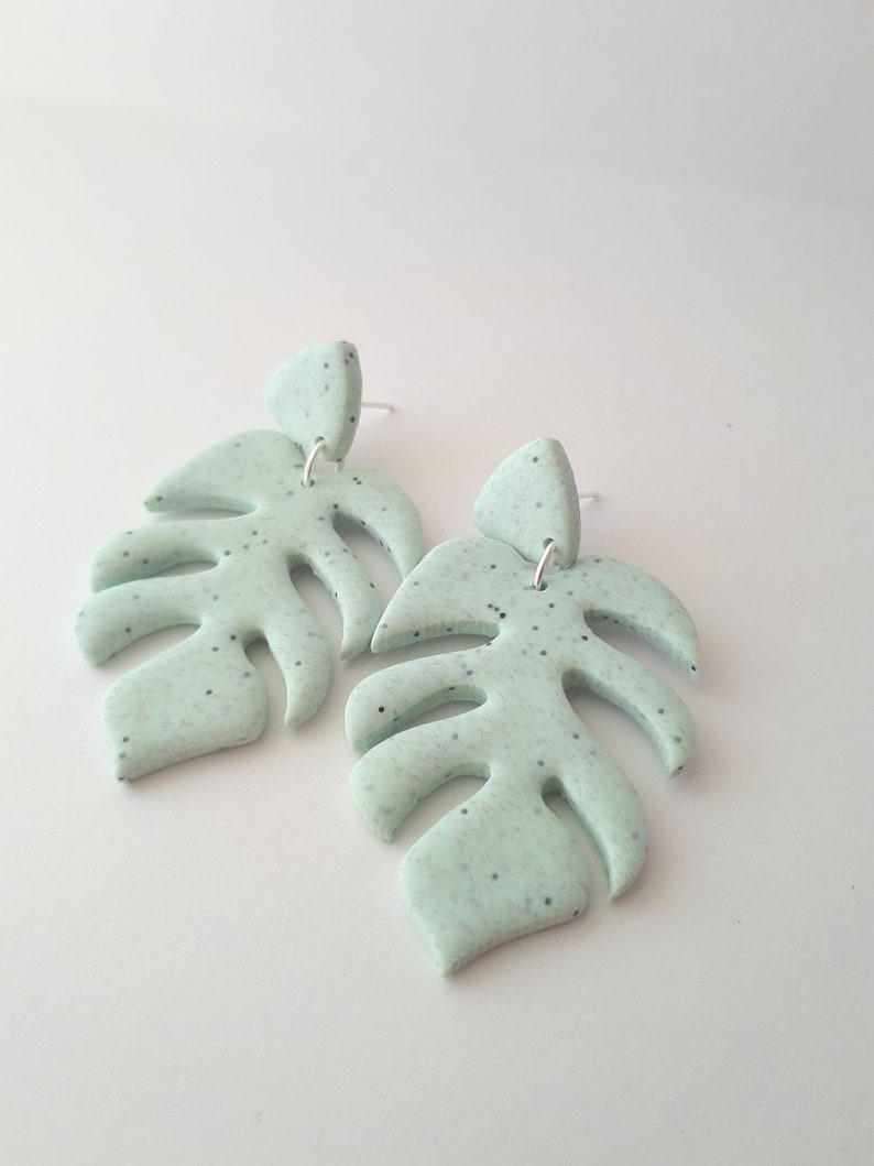 Speckled Clay Earrings Handmade earrings Dangle Polymer Clay Statement Clay Earrings Minimal Drop Earrings Unique Earrings Gift