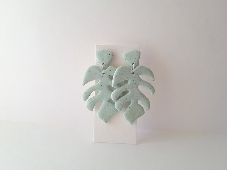 Speckled Clay Earrings Handmade earrings Dangle Polymer Clay Statement Clay Earrings Minimal Drop Earrings Unique Earrings Gift