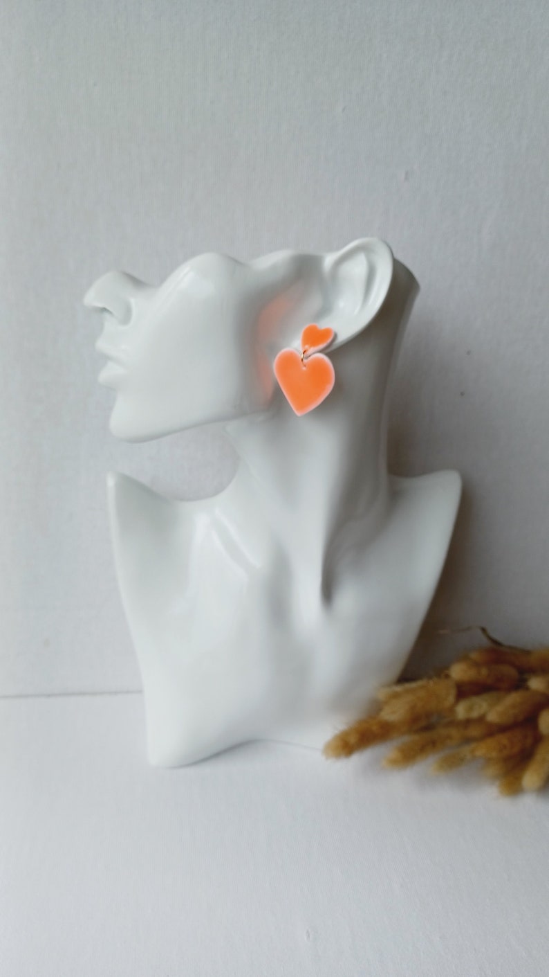 Polymer clay Earrings, Handmade Jewelry, Lightweight, Unique Modern Earrings, Boho Clay Earrings, Lightweight Jewelry, Geometric Gift zdjęcie 6