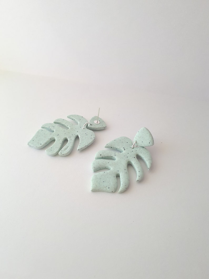 Speckled Clay Earrings Handmade earrings Dangle Polymer Clay Statement Clay Earrings Minimal Drop Earrings Unique Earrings Gift