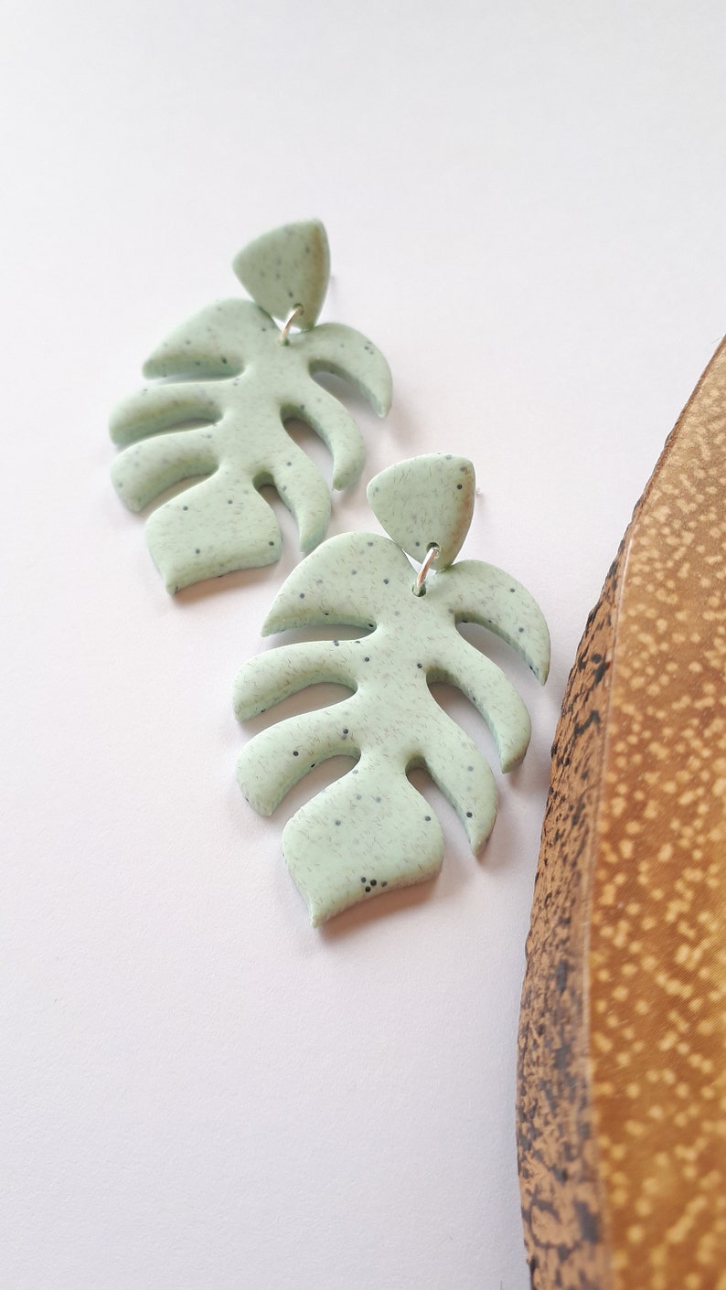 Speckled Clay Earrings Handmade earrings Dangle Polymer Clay Statement Clay Earrings Minimal Drop Earrings Unique Earrings Gift