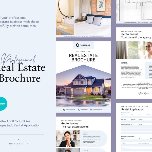 Real Estate Brochure | Real Estate Listing Presentation | Agent Marketing Material | Rental Application | Real Estate Flyer | Canva, Etsy