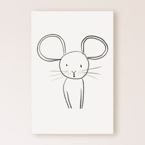 Mouse Drawing, Nursery Prints, Mouse Printable, Mouse Print, Mouse Print Nursery, Baby Room Prints, Animal Prints, Nursery Art, Baby Gift