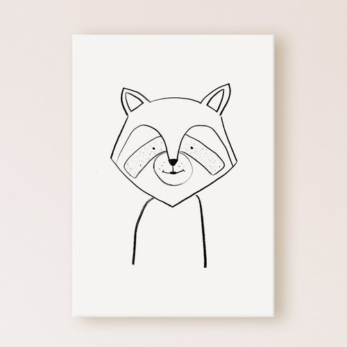 Cute Raccoon Print Downloadable Nursery Art Raccoon Drawing - Etsy Cute Raccoon Print Downloadable Nursery Art Raccoon Drawing - Etsy