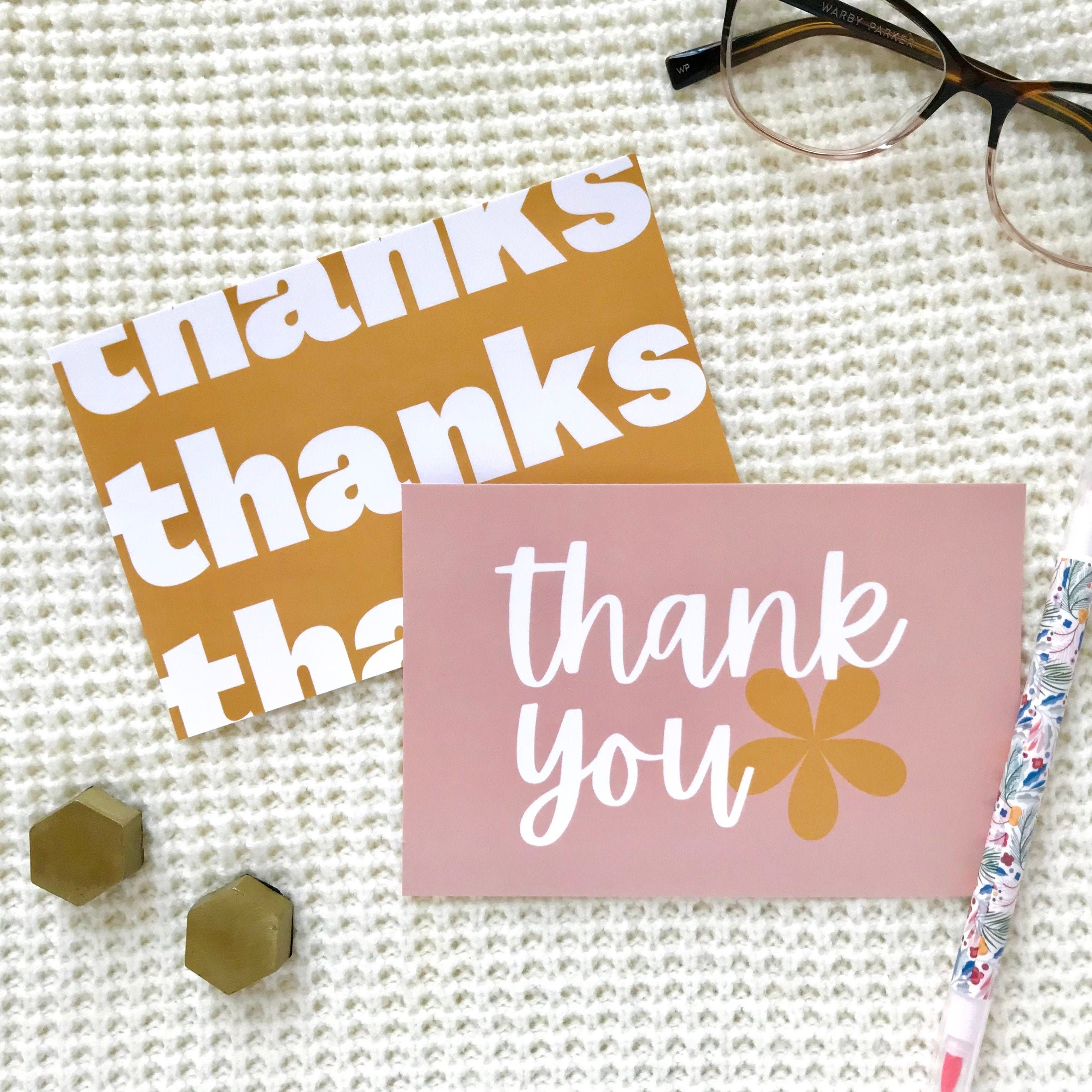 Thank You Postcard Set Thank You Cards 5pack Etsy