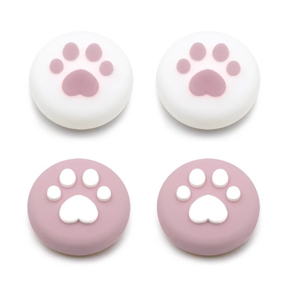 2x Cat Dog Paw Thumb Grip Cap Joystick Silicone Cover Animal Cute Adorable Switch & Lite