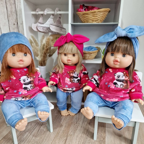 Minikane paola reina doll pullover jumper, 34cm doll dress, doll outfit, Miniland doll clothes, doll leggings, mini colettos, valentines