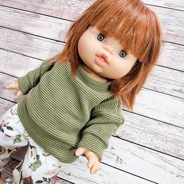 Minikane paola reina jersey de muñeca, vestido de muñeca de 34 cm, traje de muñeca, ropa de muñeca Miniland, leggings de muñeca