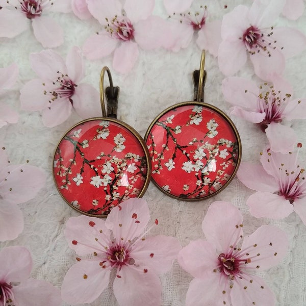 Boucles dormeuses cerisier en fleurs