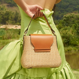 PEONY Seagrass Bag, Straw Bag, Natural Bag, Beach Bag, Handmade Bag, Crossbody Bag, Summer Bag