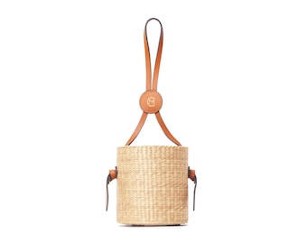 Bolsa de junco LILY, bolsa de palha, bolsa natural, bolsa de praia, bolsa feita à mão, bolsa transversal, bolsa de verão