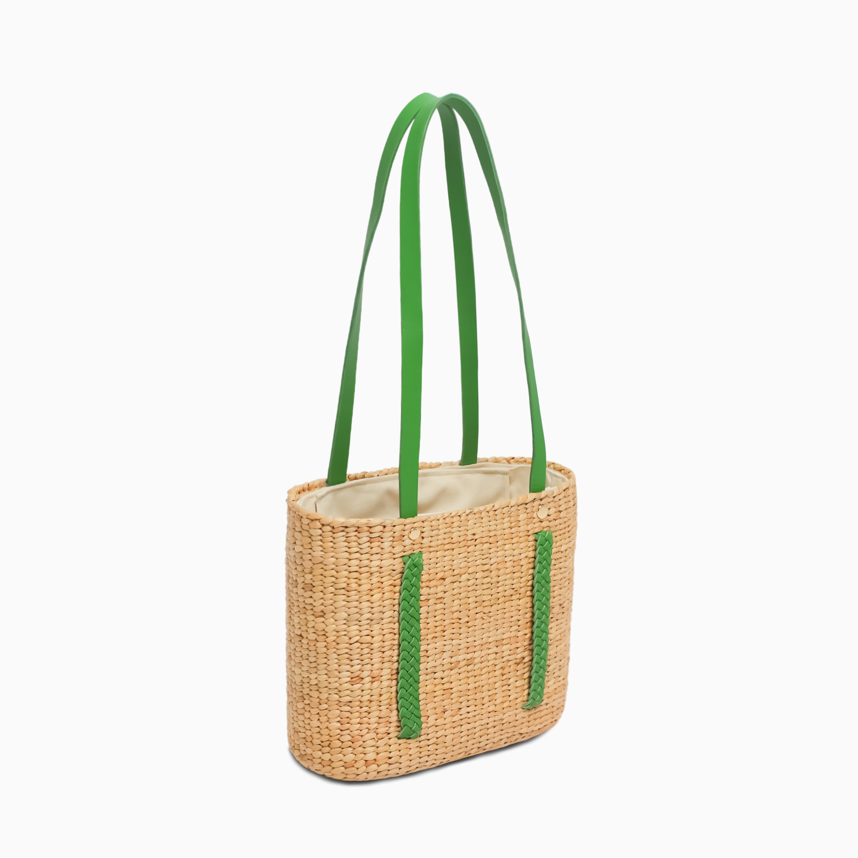 Karine Seagrass, Beach Basket Bag, Seagrass Basket Bag with Leather