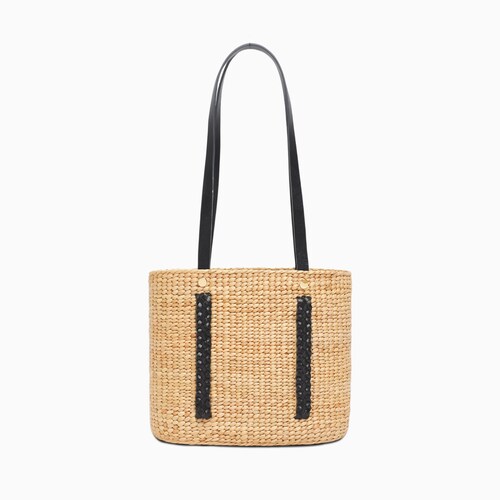Karine Seagrass, Beach Basket Bag, Seagrass Basket Bag with Leather