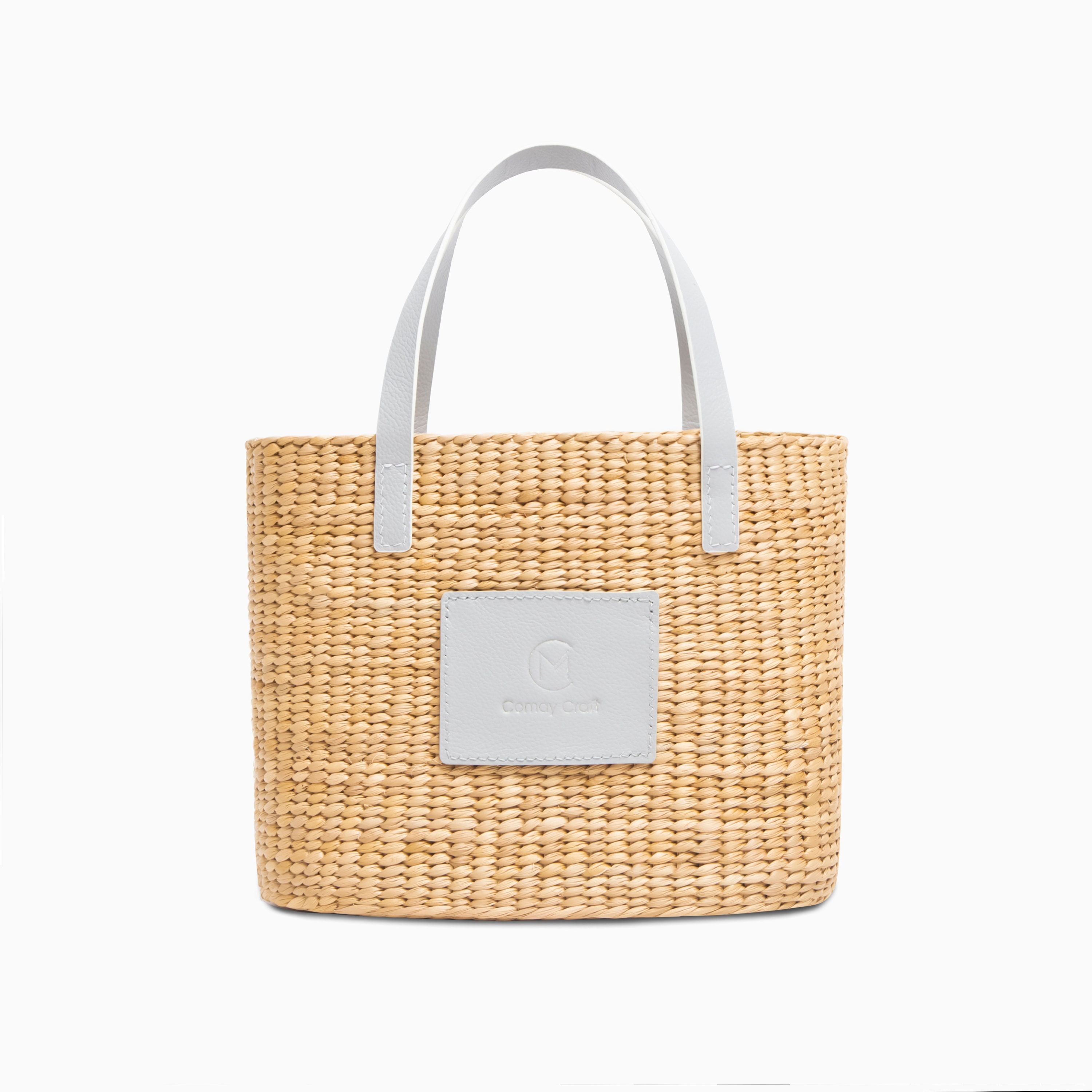 Karine Seagrass, Beach Basket Bag, Seagrass Basket Bag with Leather
