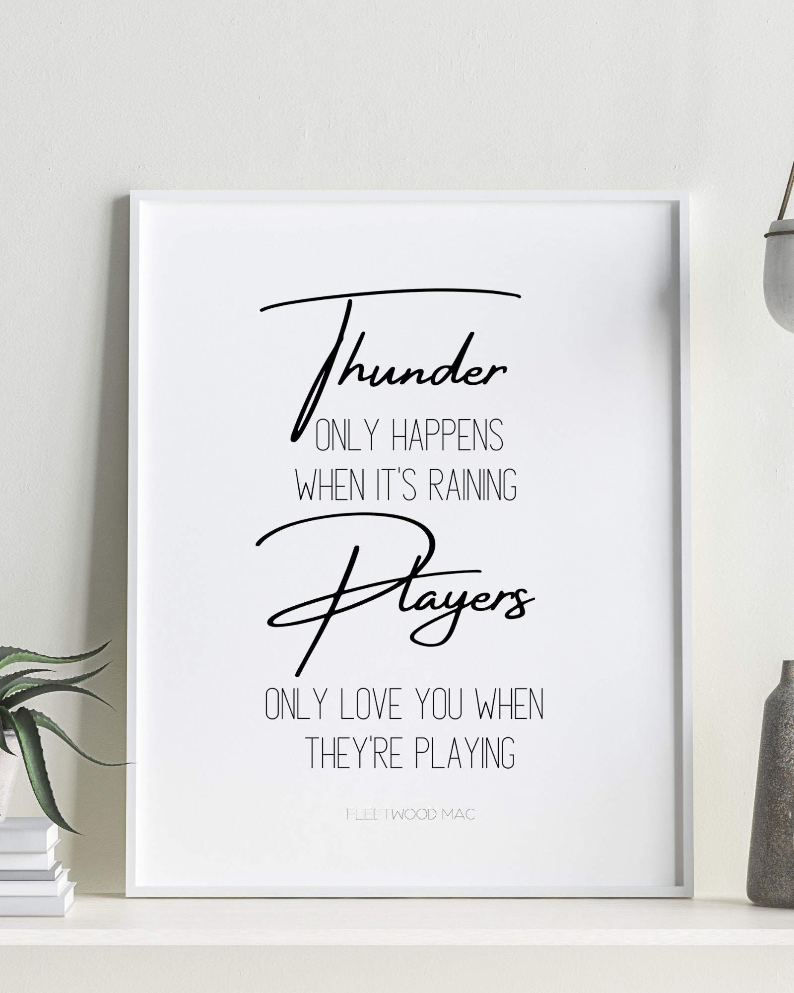 Fleetwood Mac Dreams Lyric Art Thunder Only Happens When It's Raining ...