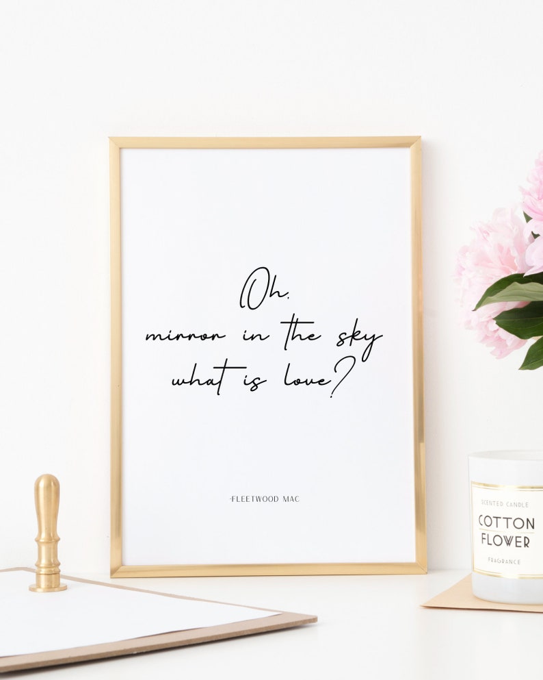 Landslide Fleetwood Mac Lyric Art Oh Mirror in the Sky What is Love