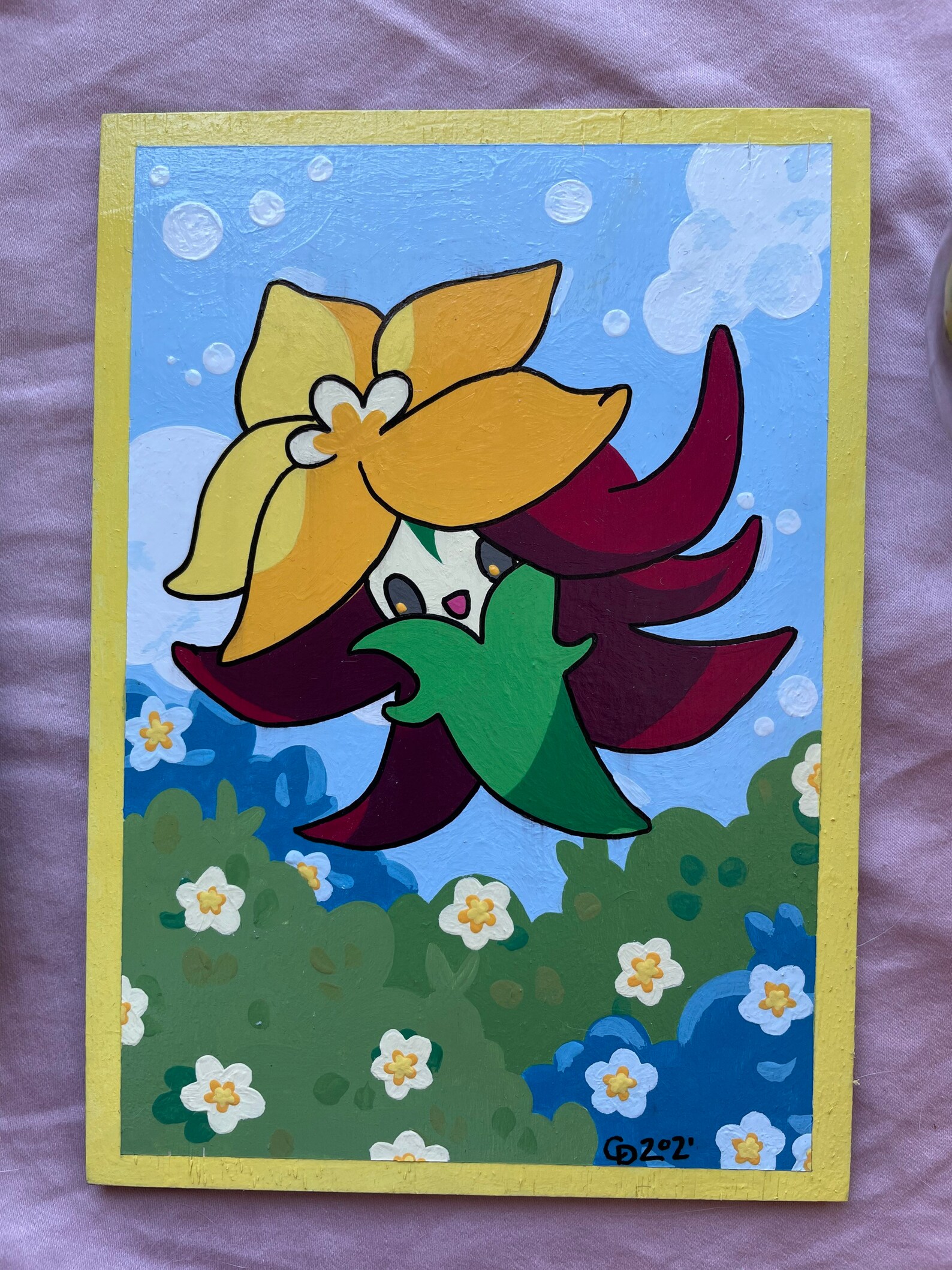 Acrylic Painting Of Gossifleur Pok mon Card Etsy