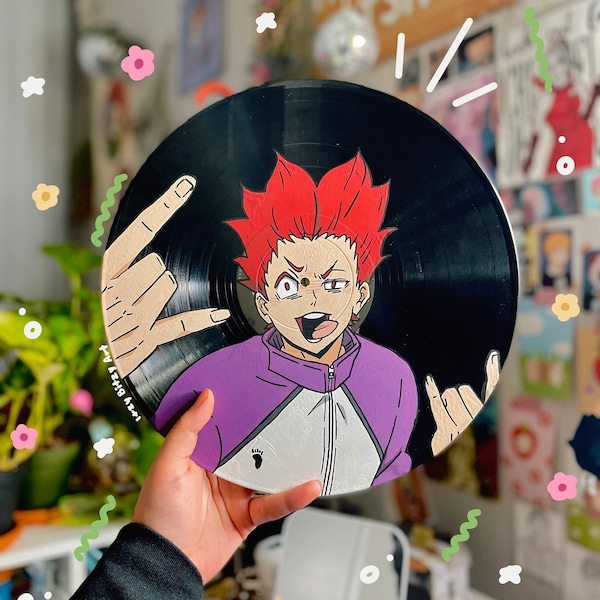 Customizable Hand Painted Anime Fanart 12" Vinyl Record- Vinyl Record Wall Art