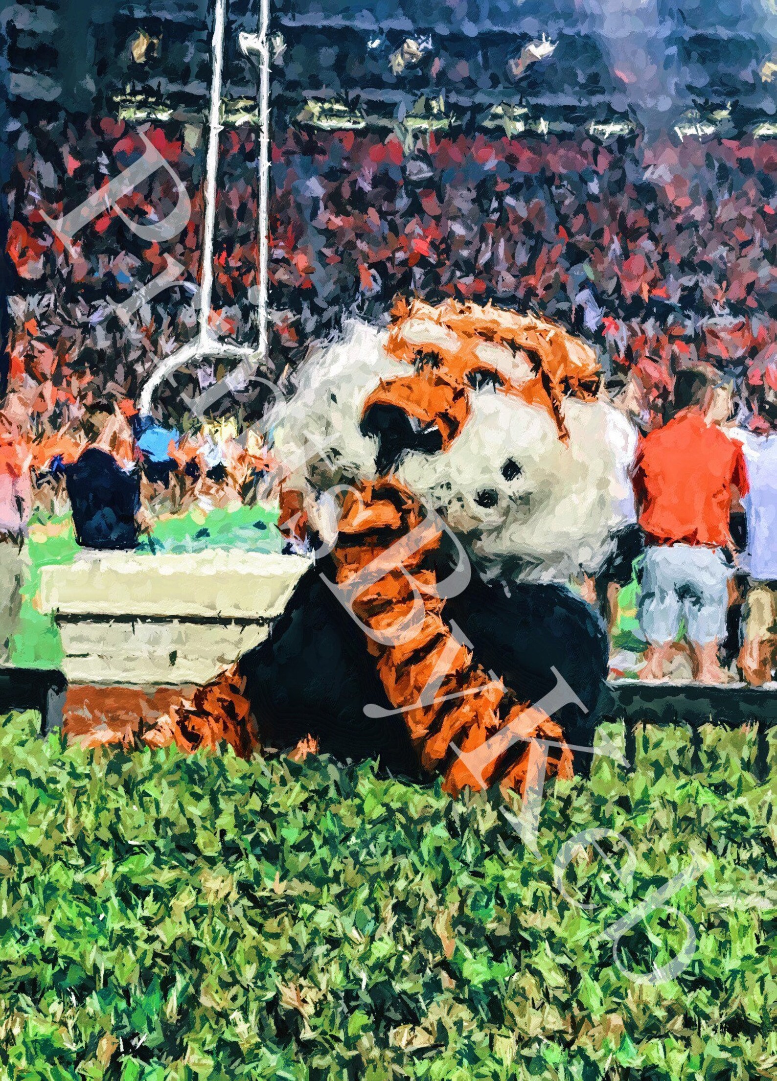 Auburn Aubie the Tiger Print | Etsy