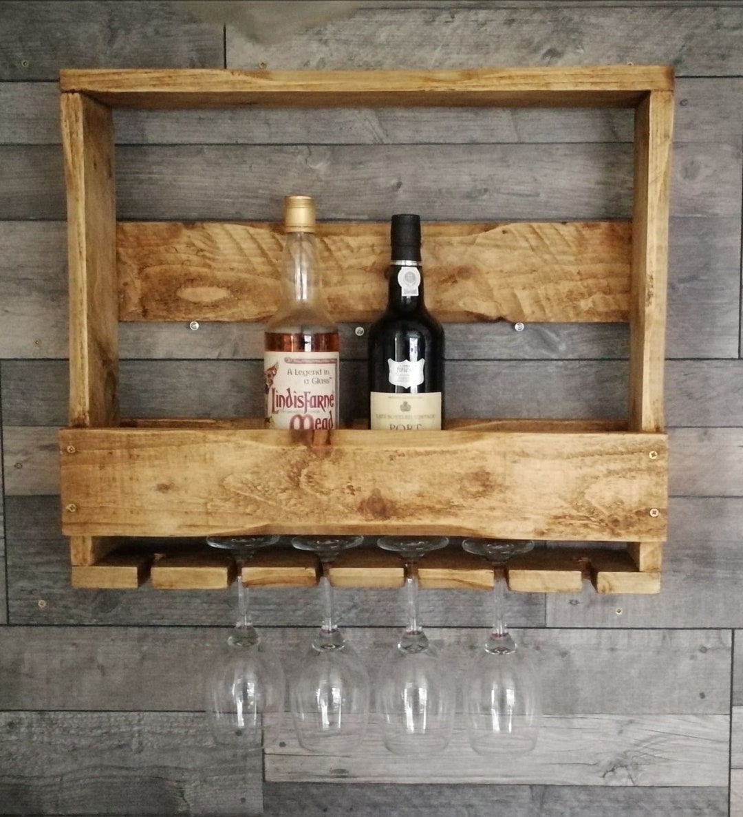 Handmade Pallet Wine Gin Bar Wall Mounted Gin Bar Wine Etsy UK
